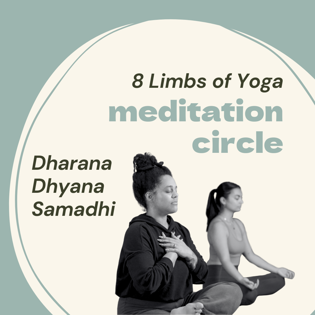 Funky Buddha Yoga Meditation Circle on the * Limbs of yoga- featuring a feminine people meditating