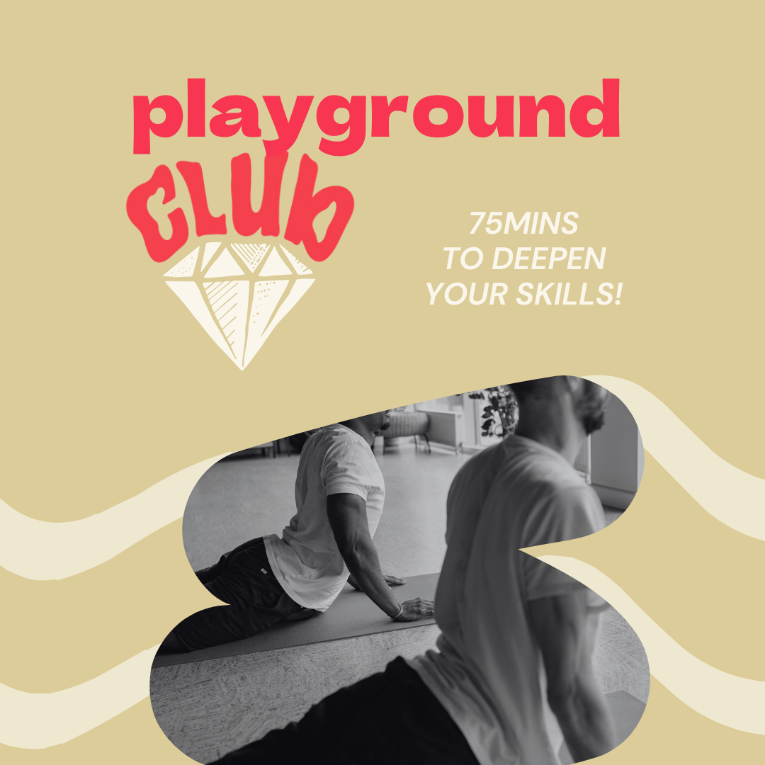 Students practicing a playful Power Flow at Funky Buddha Yoga Hothouse during Playground CLUB.